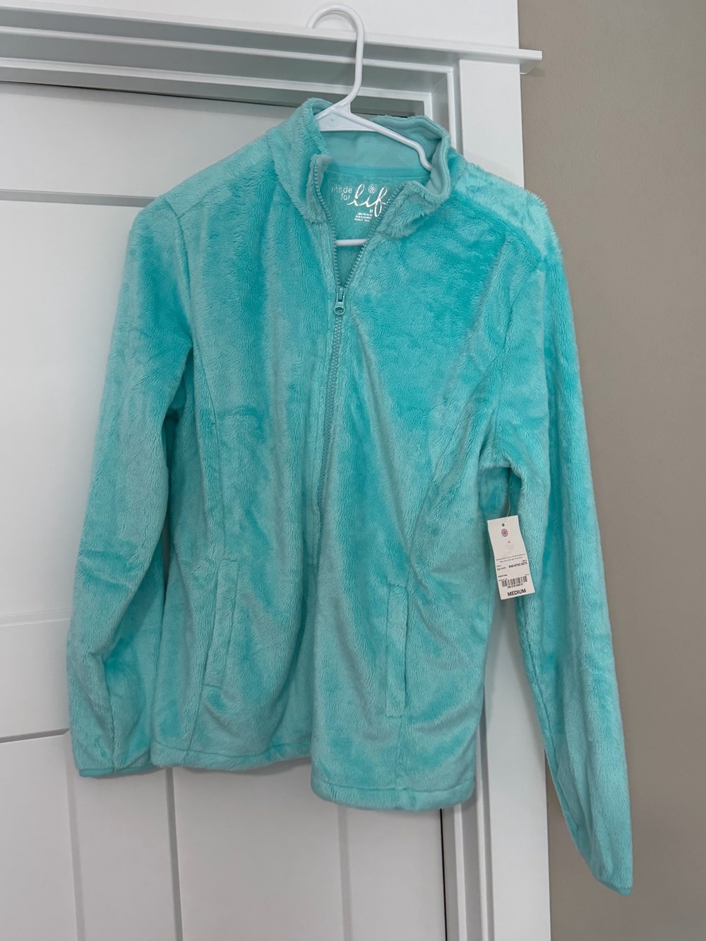 made for life Aqua Plush Full-Zip Teddy Jacket